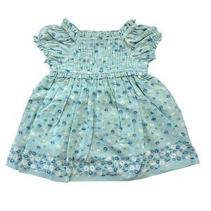 Janie and Jack Floral Short Ruffle Sleeve Dress Girls Size 12-18 Months NWT